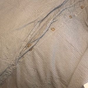 Potter Barn King Duvet - Blue/Cream Stripe